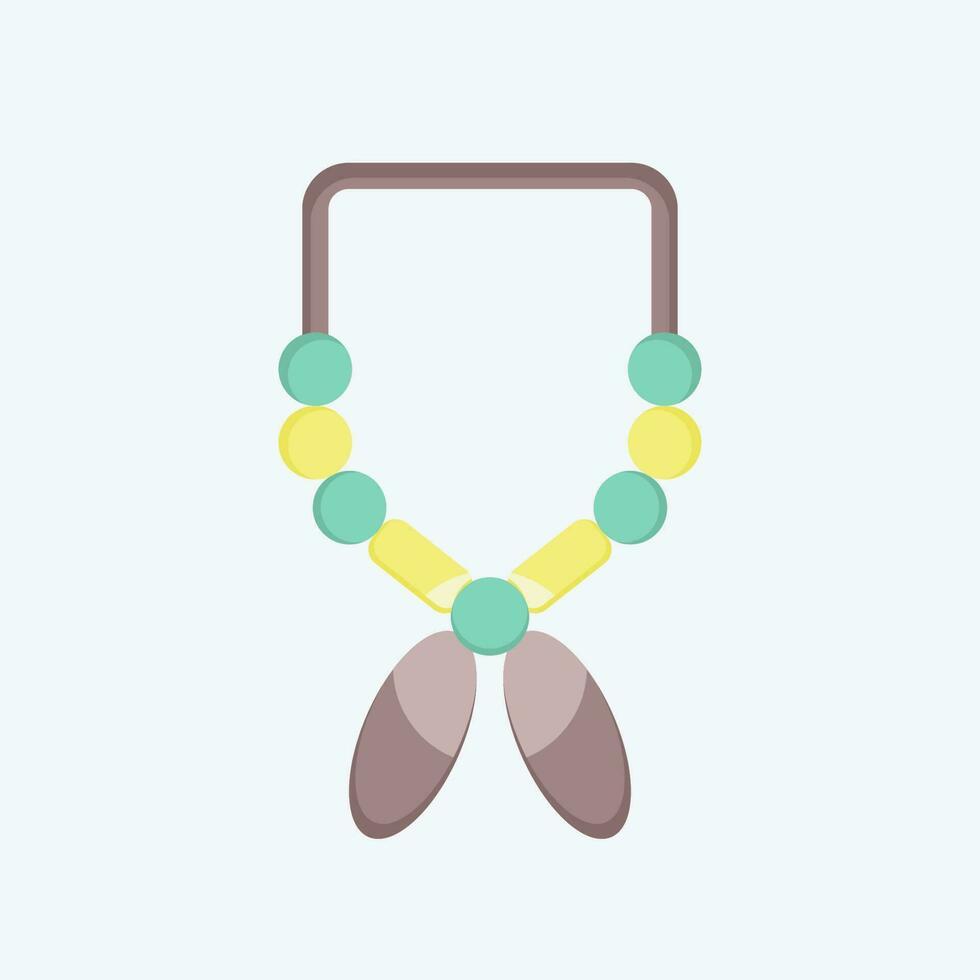 Icon Necklace. related to American Indigenous symbol. flat style. simple design editable vector