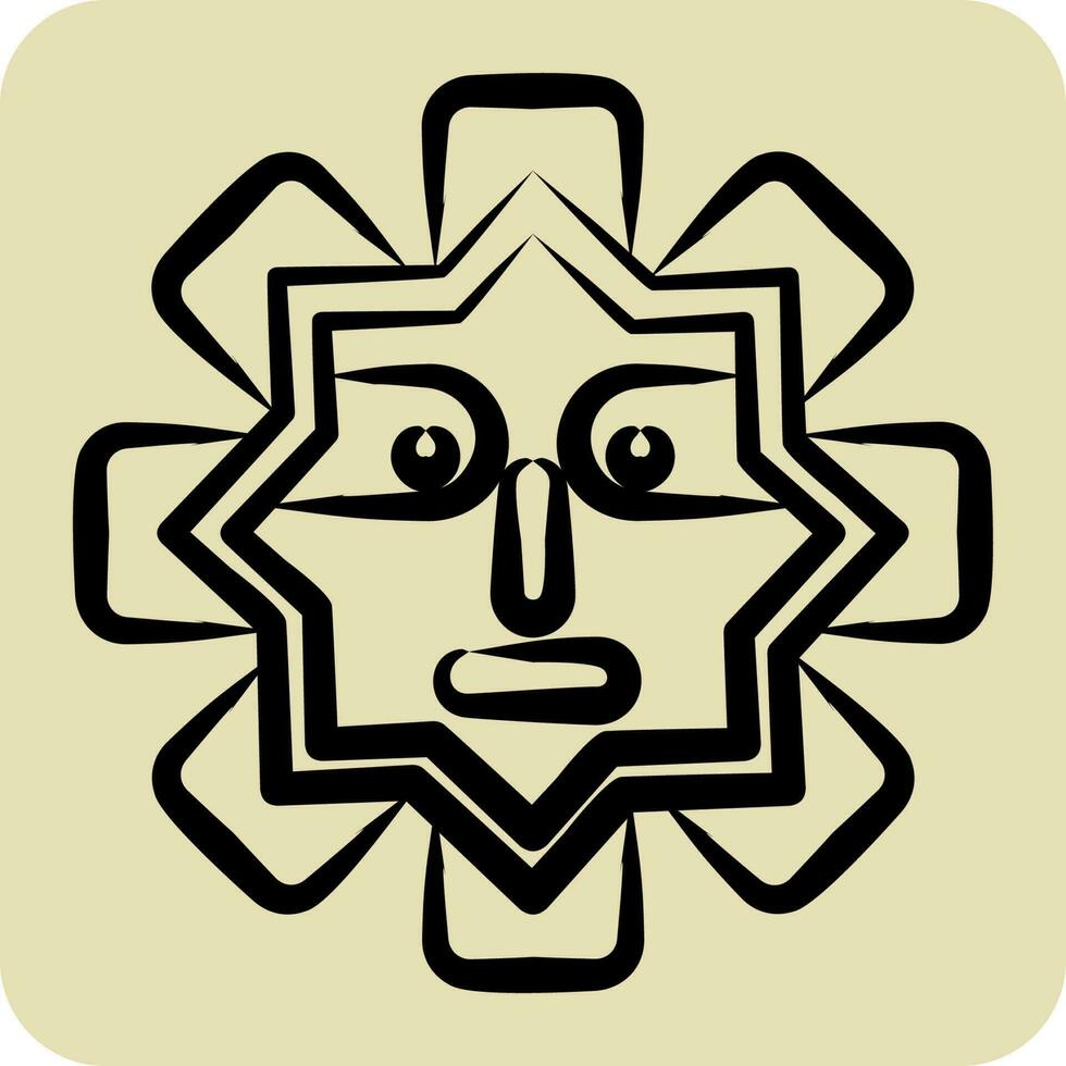 Icon Mask. related to American Indigenous symbol. hand drawn style. simple design editable vector