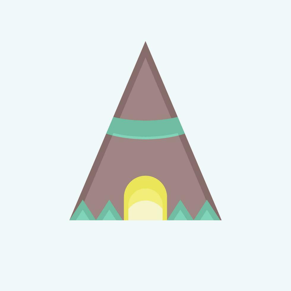 Icon Teepee. related to American Indigenous symbol. flat style. simple design editable vector