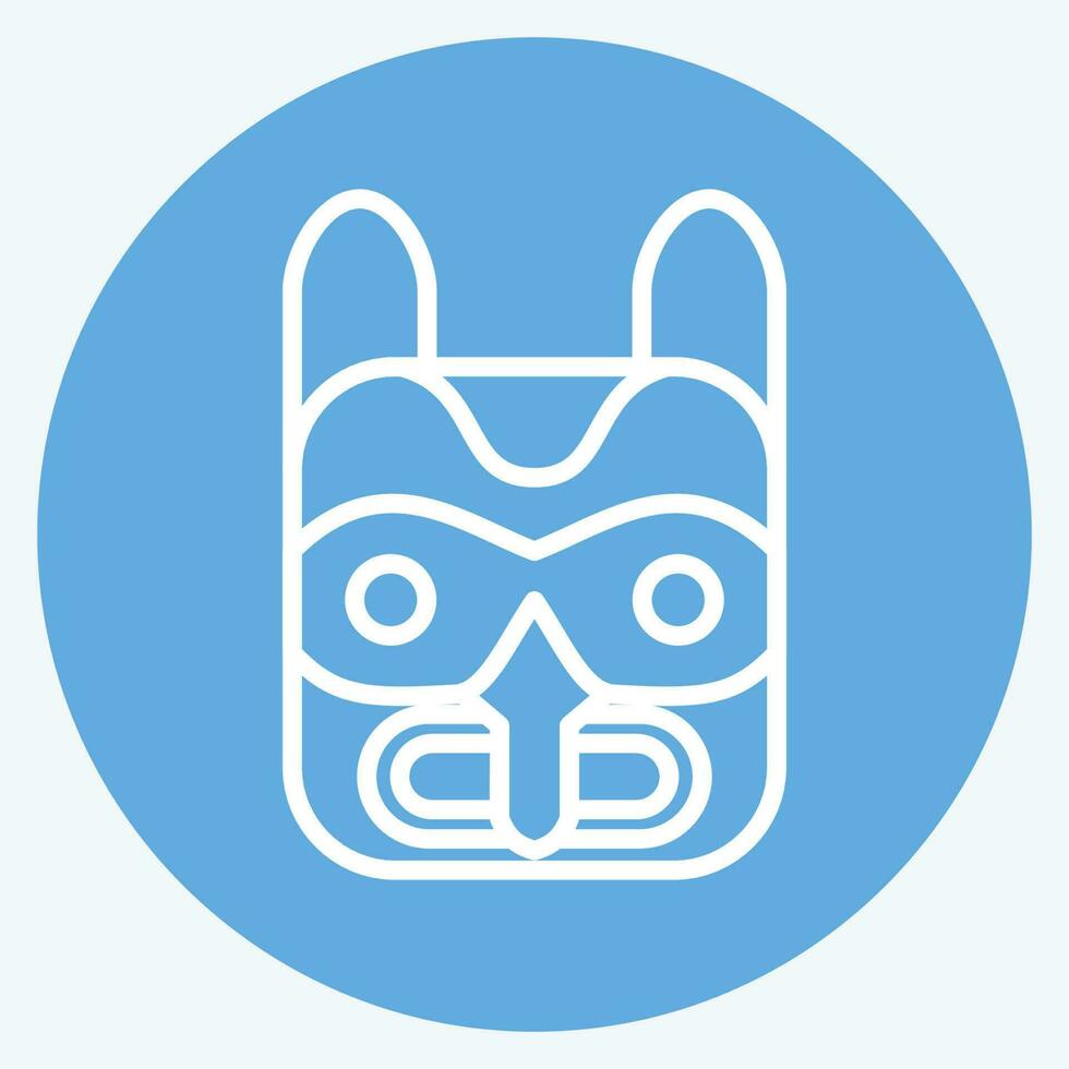 Icon Mask 2. related to American Indigenous symbol. blue eyes style. simple design editable vector