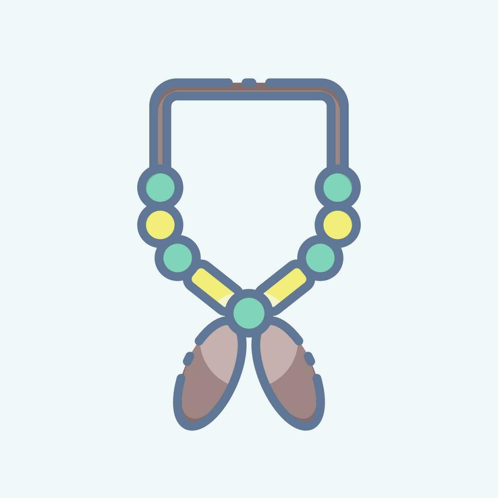 Icon Necklace. related to American Indigenous symbol. doodle style. simple design editable vector