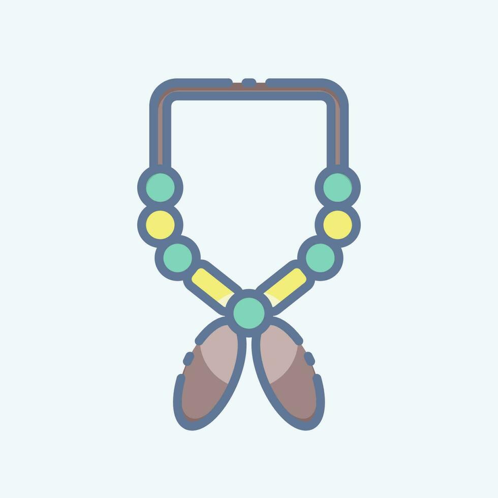 icono collar. relacionado a americano indígena símbolo. garabatear estilo. sencillo diseño editable vector