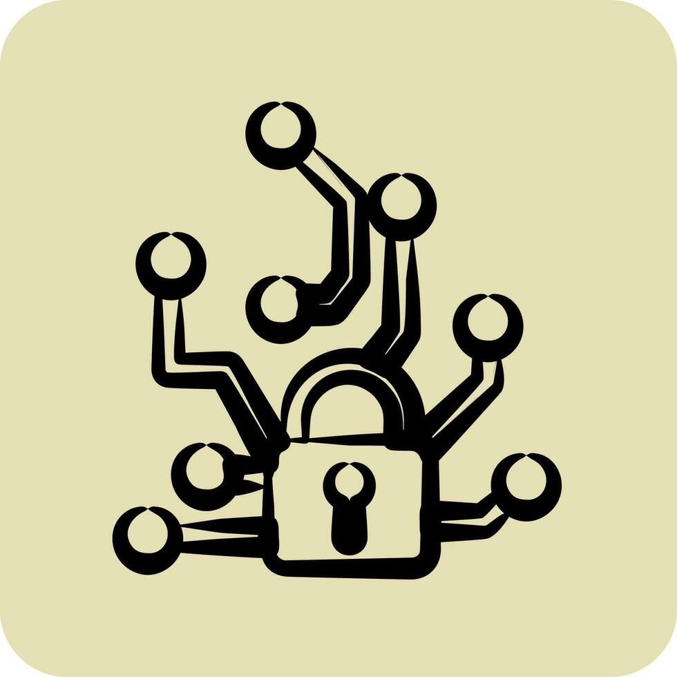 Icon Adversarial Attacks. related to Machine Learning symbol. hand drawn style. simple design editable vector