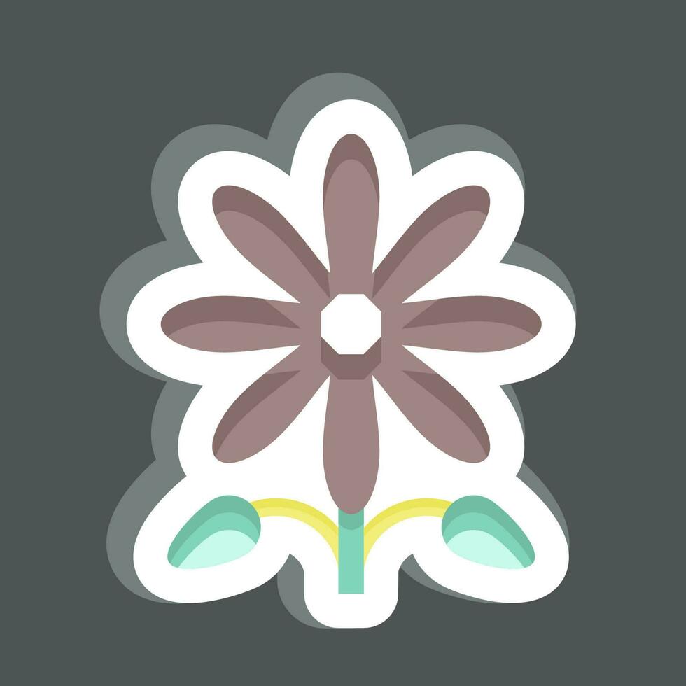 pegatina girasol. relacionado a americano indígena símbolo. sencillo diseño editable vector
