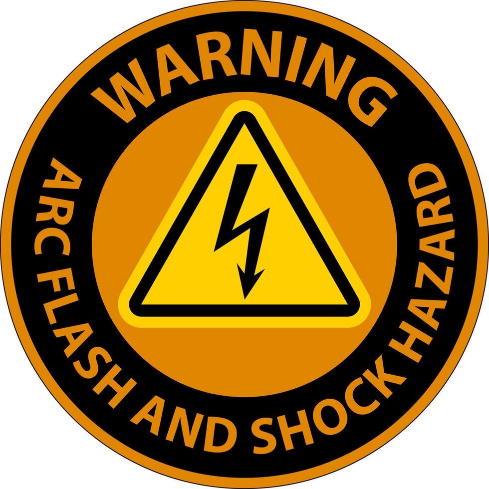 Warning Floor Sign Arc Flash And Shock Hazard vector
