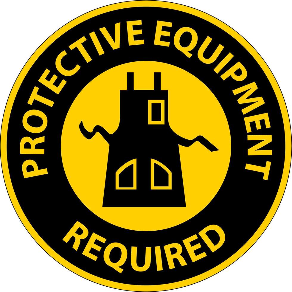 Symbol Floor Sign, Protective Equipment Required vector