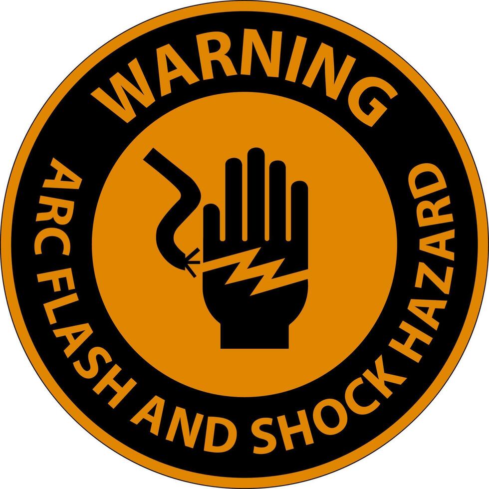 Warning Floor Sign Arc Flash And Shock Hazard vector
