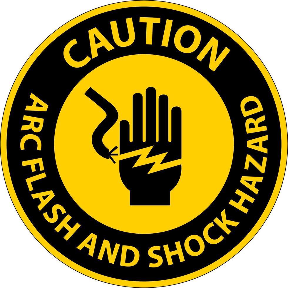 Caution Floor Sign Arc Flash And Shock Hazard vector
