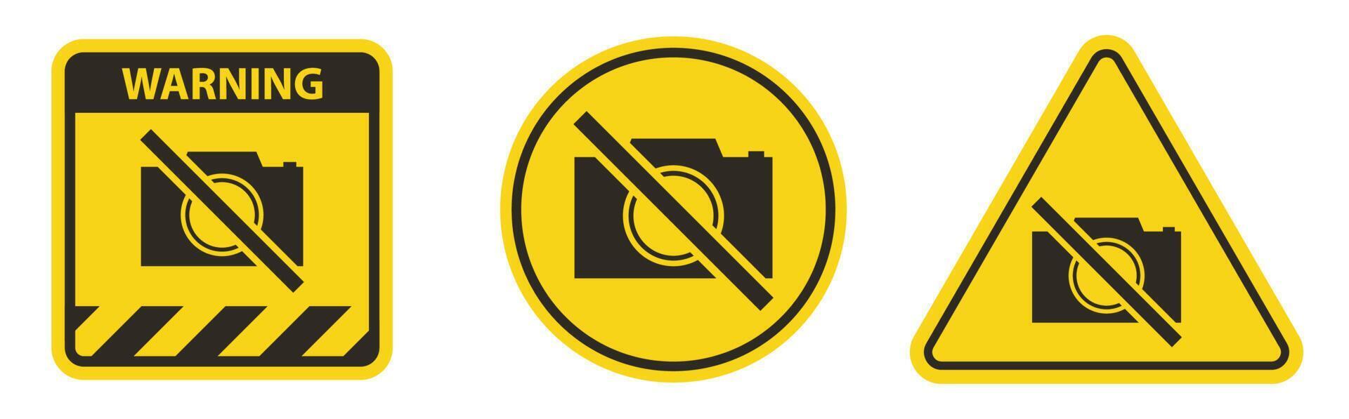 Camera Prohibited Sign On White Background vector