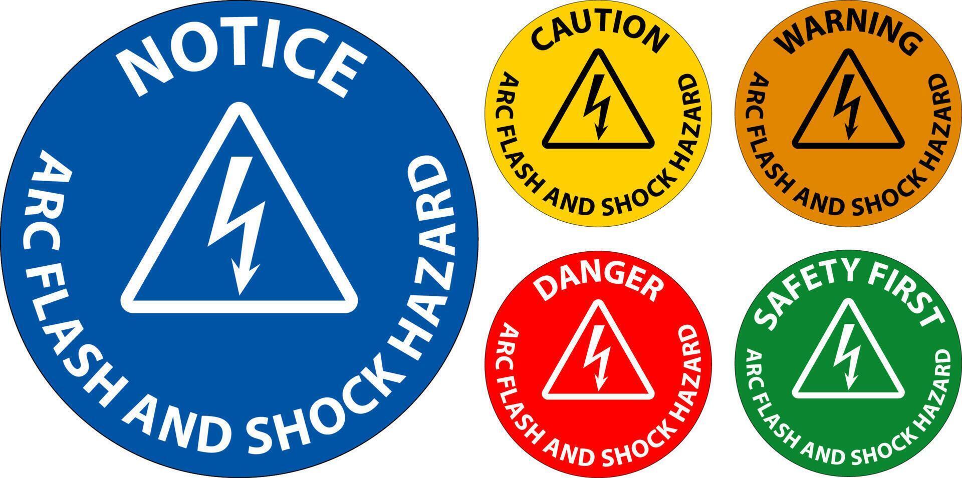 Warning Floor Sign Arc Flash And Shock Hazard vector