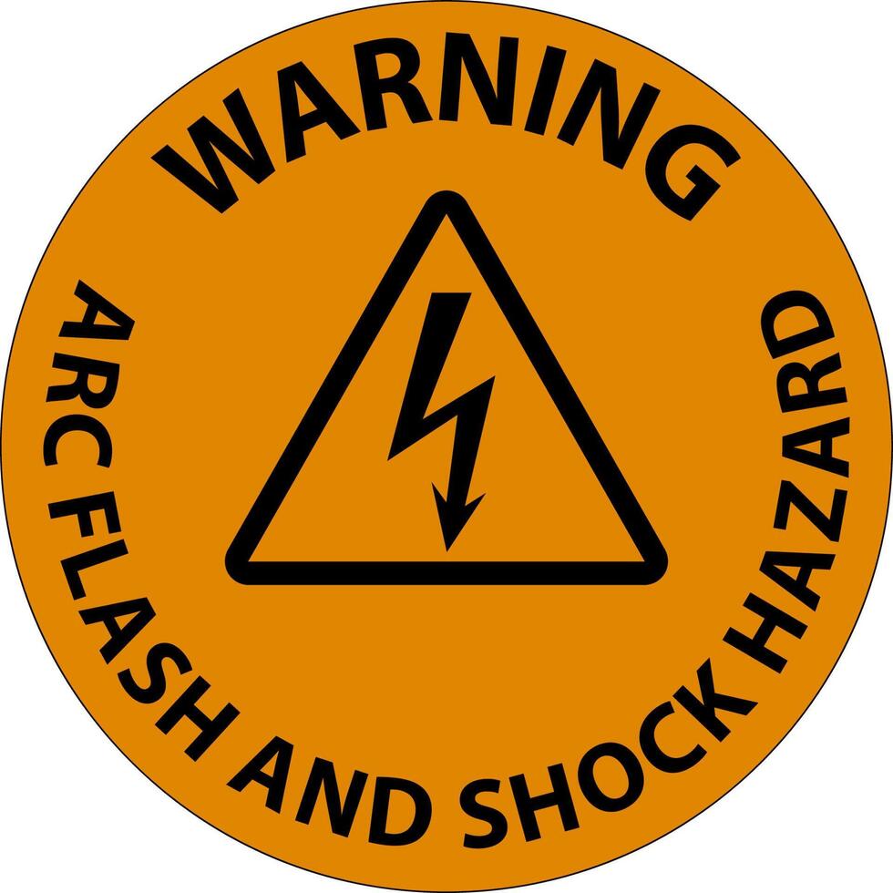 Warning Floor Sign Arc Flash And Shock Hazard vector