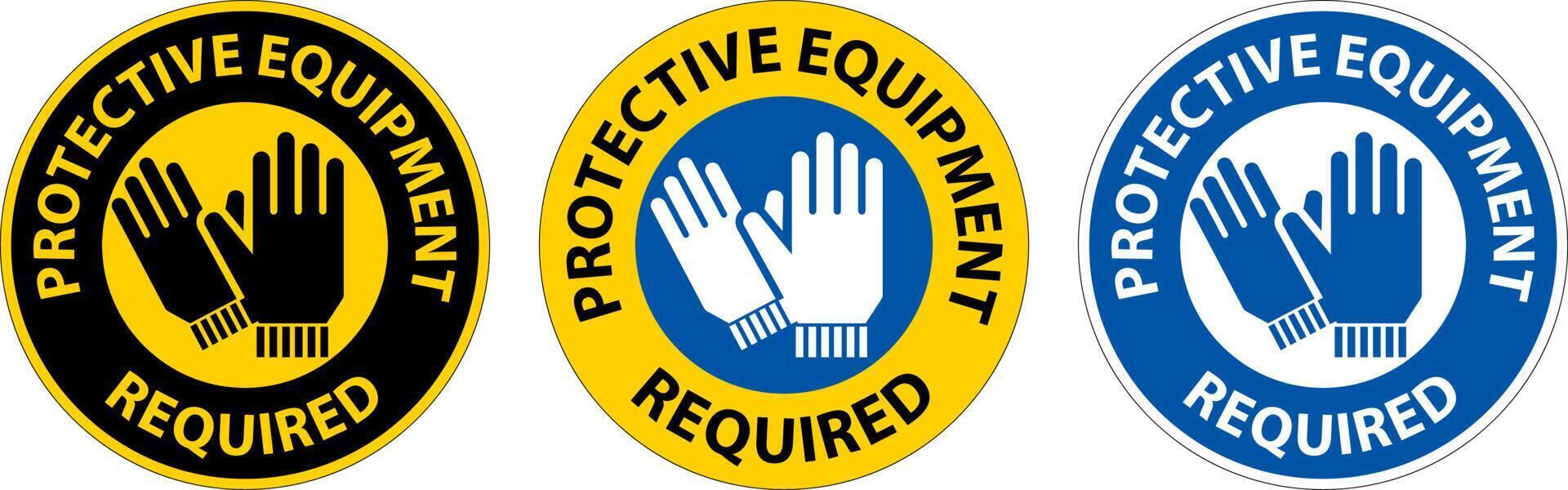 Symbol Floor Sign, Protective Equipment Required vector