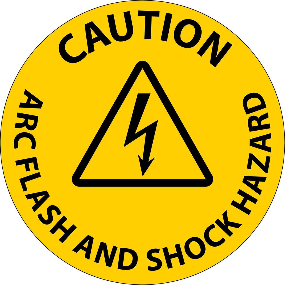 Caution Floor Sign Arc Flash And Shock Hazard vector