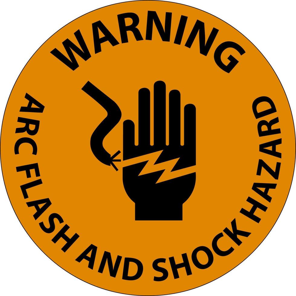 Warning Floor Sign Arc Flash And Shock Hazard vector