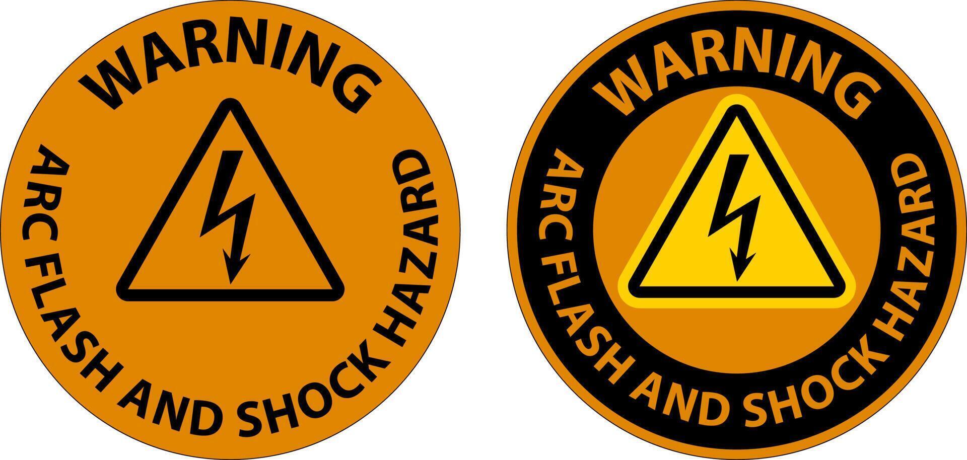 Warning Floor Sign Arc Flash And Shock Hazard vector