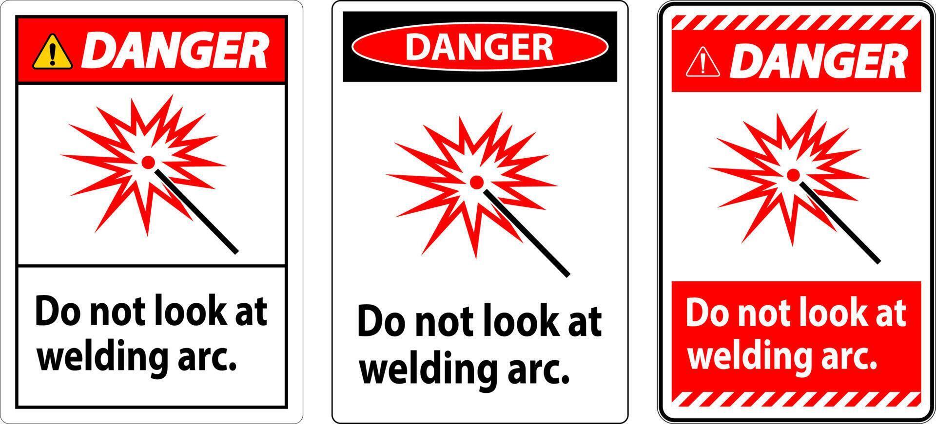 peligro firmar hacer no Mira a soldadura arco vector