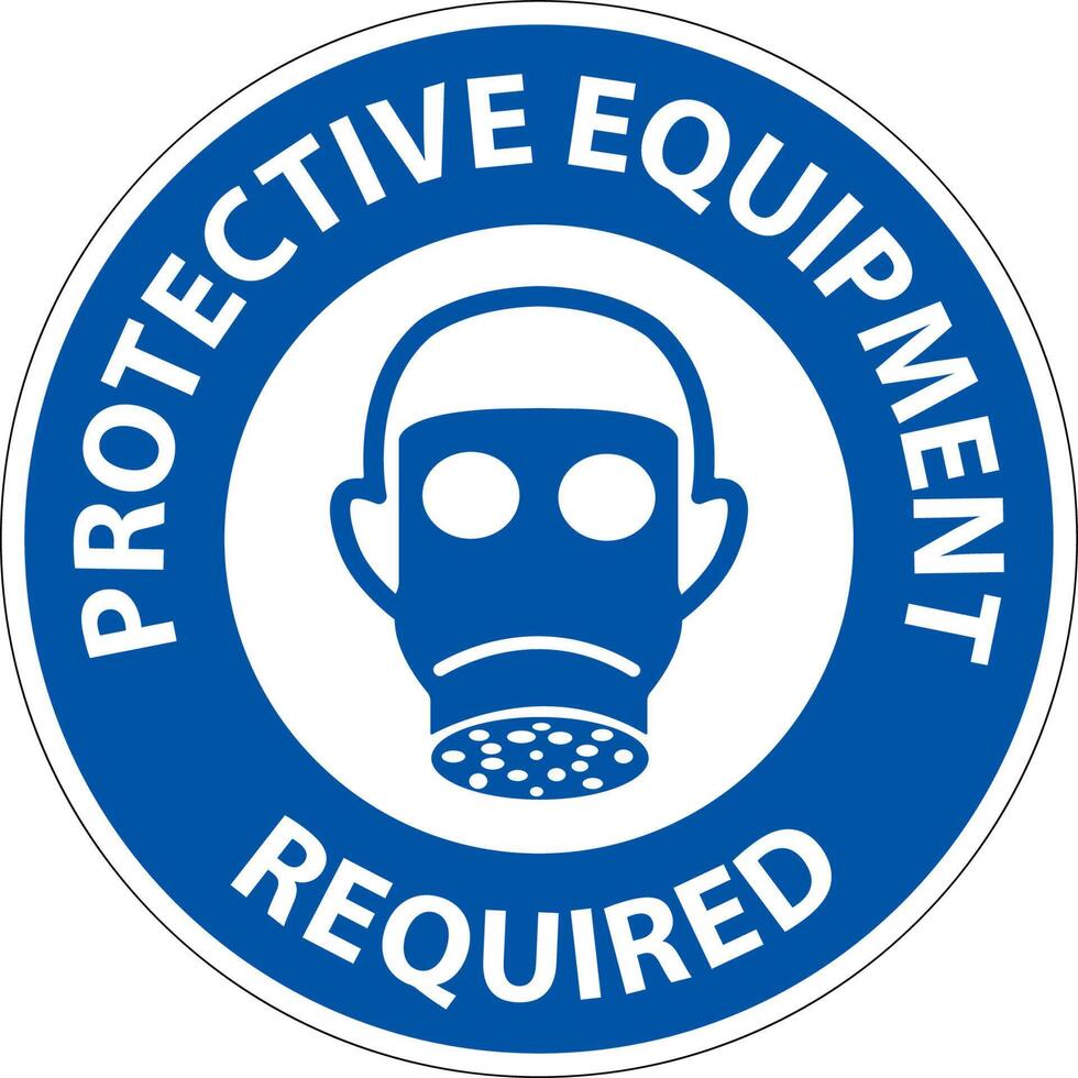 Symbol Floor Sign, Protective Equipment Required vector
