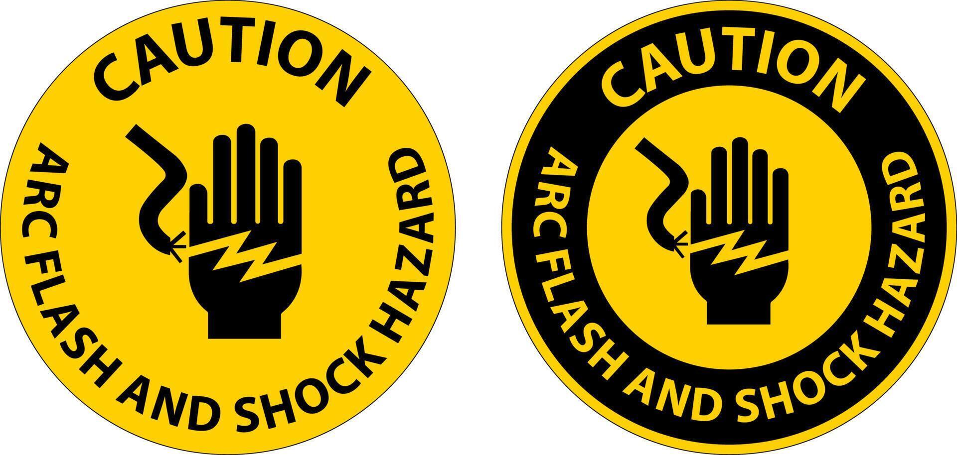 Caution Floor Sign Arc Flash And Shock Hazard vector