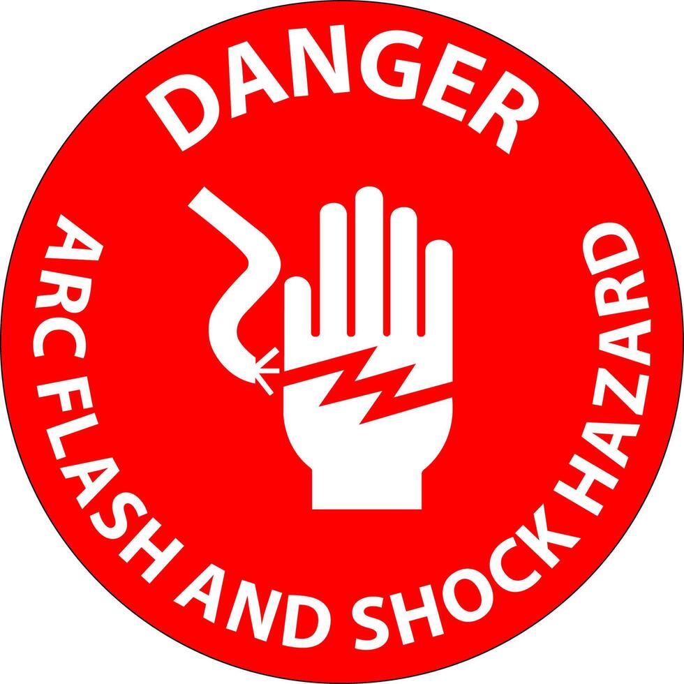 Danger Floor Sign Arc Flash And Shock Hazard vector