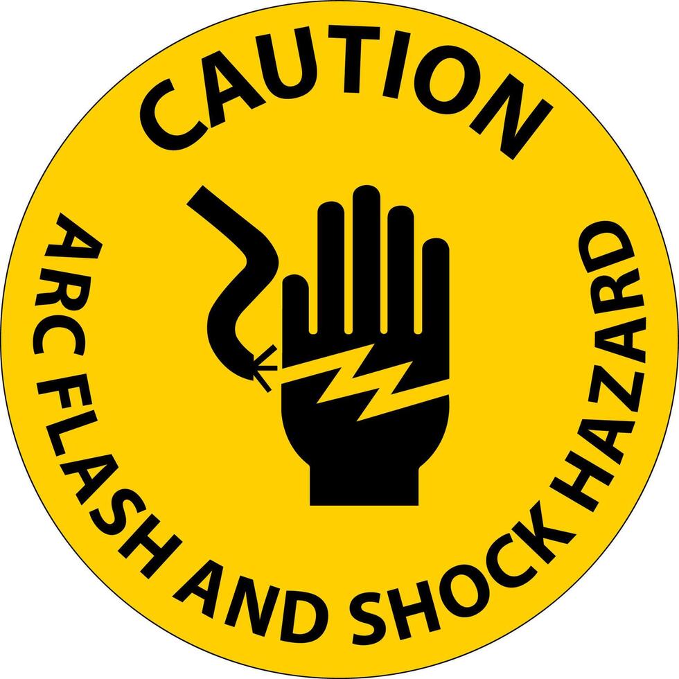 Caution Floor Sign Arc Flash And Shock Hazard vector