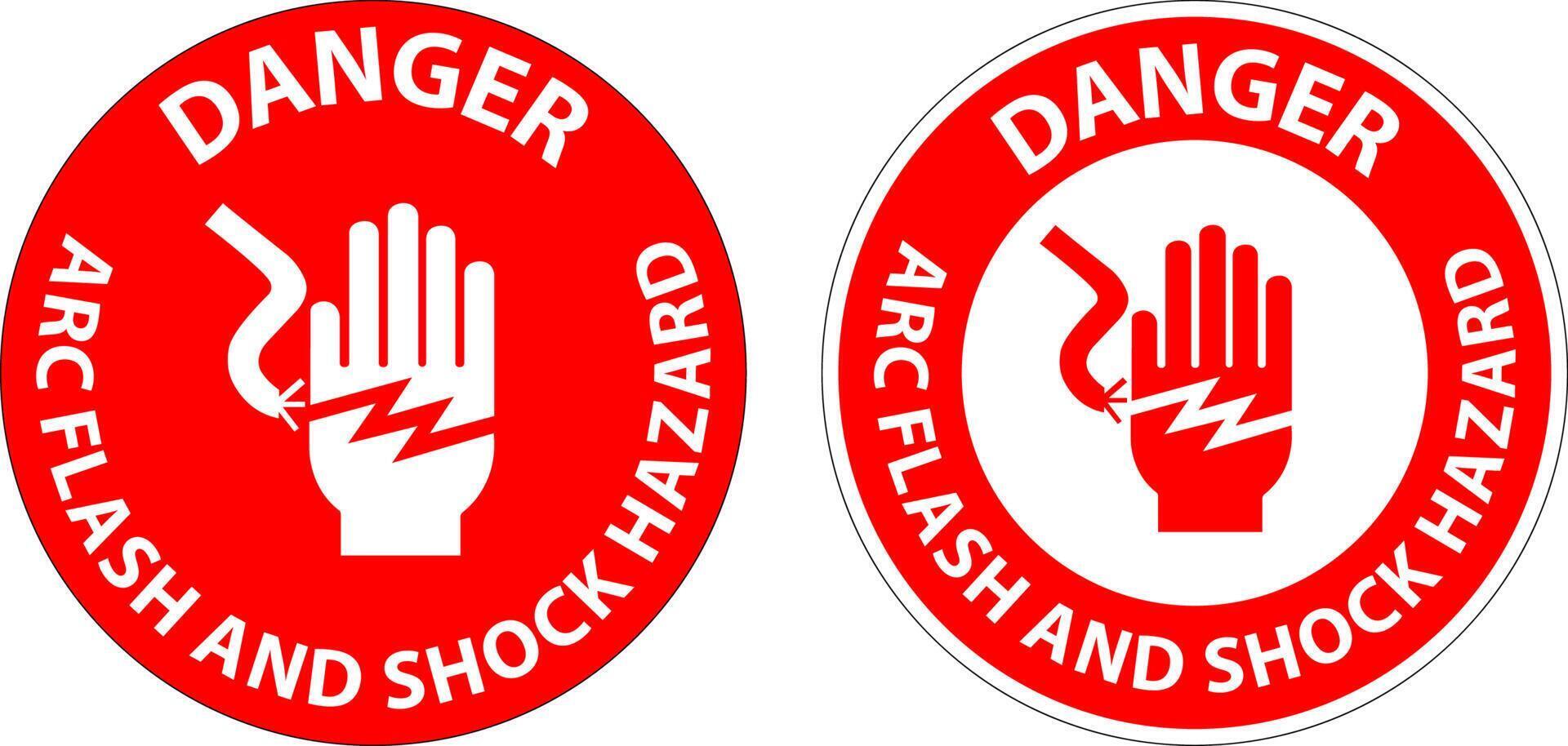 Danger Floor Sign Arc Flash And Shock Hazard vector