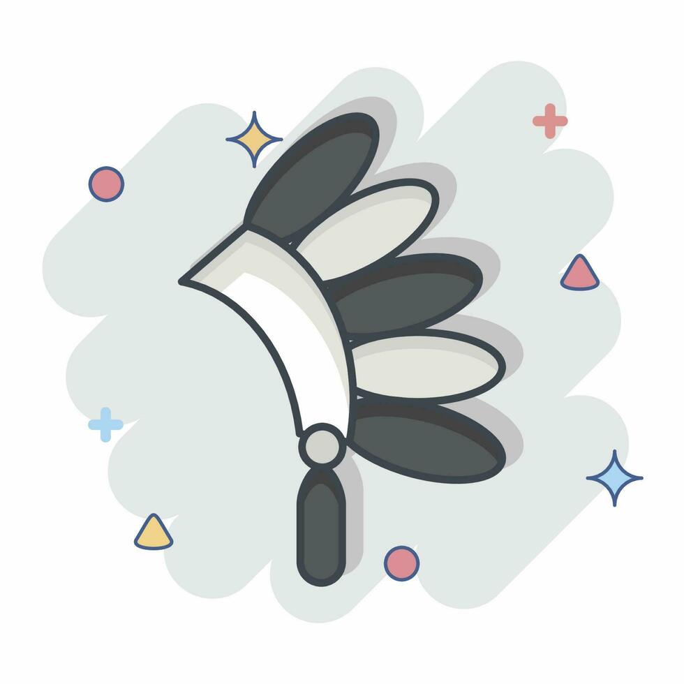 Icon Headdress. related to American Indigenous symbol. comic style. simple design editable vector