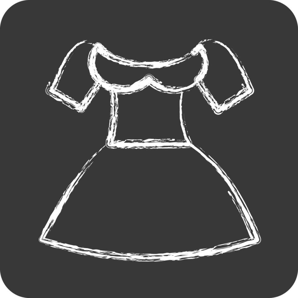 Icon Dirndl. suitable for education symbol. chalk Style. simple design editable. design template vector