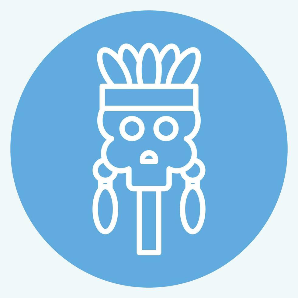 Icon Skull. related to American Indigenous symbol. blue eyes style. simple design editable vector