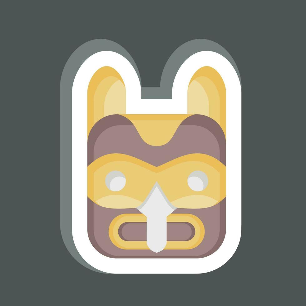 Sticker Mask 2. related to American Indigenous symbol. simple design editable vector