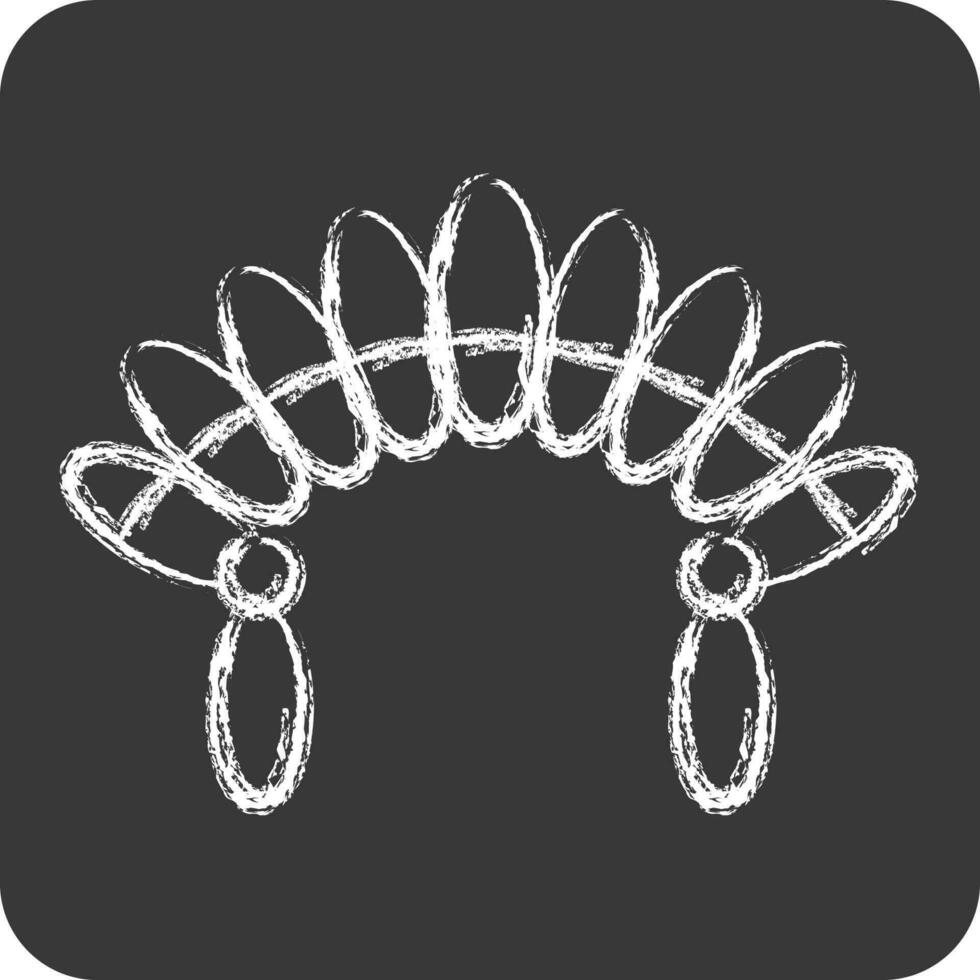 Icon Headdress 2. related to American Indigenous symbol. chalk Style. simple design editable vector