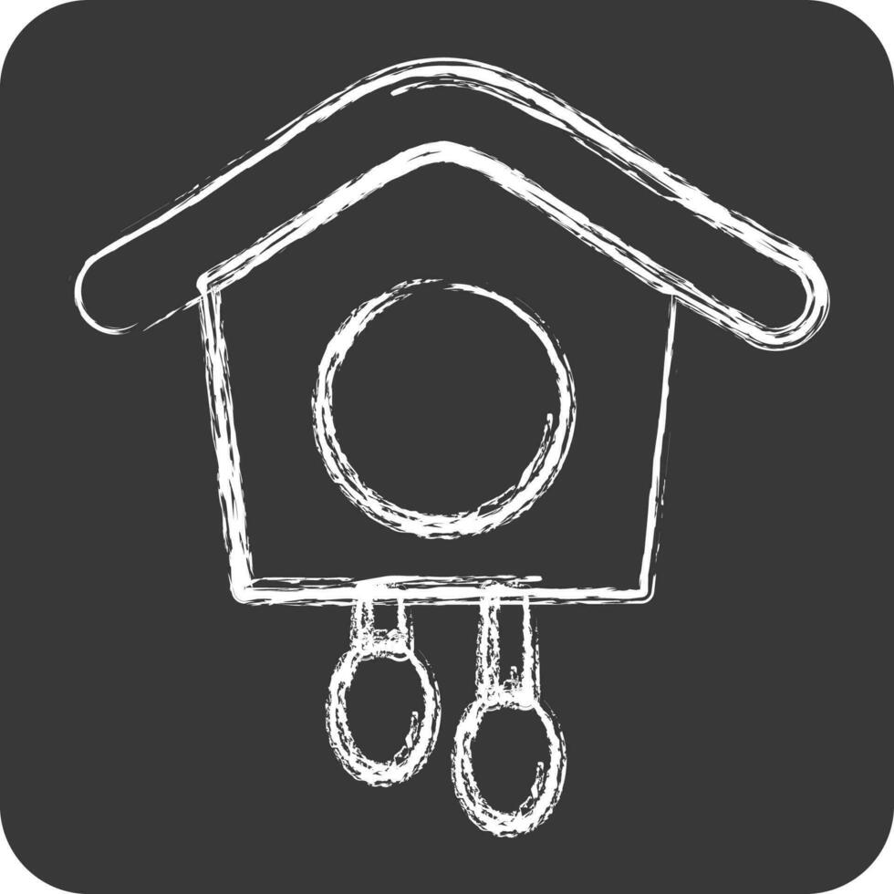 Icon Cuckoo Clock. suitable for education symbol. chalk Style. simple design editable. design template vector