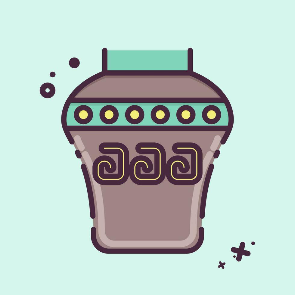 Icon Vase. related to American Indigenous symbol. MBE style. simple design editable vector