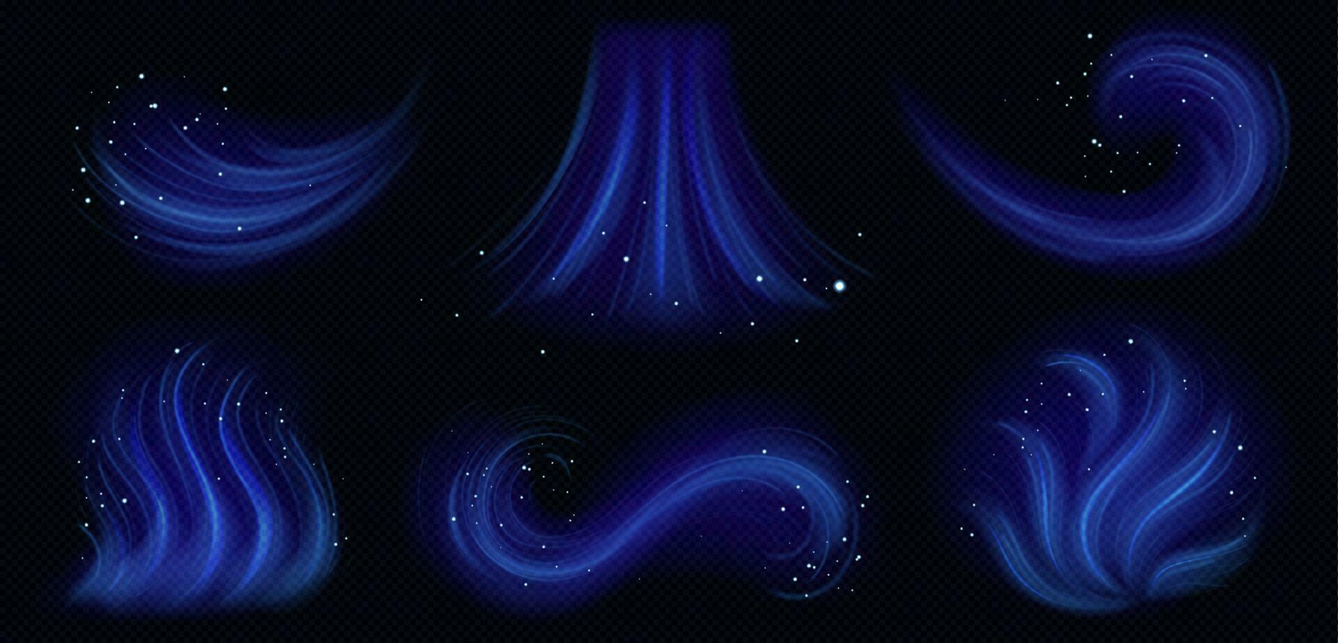 Cold wind effect, winter air flows vector