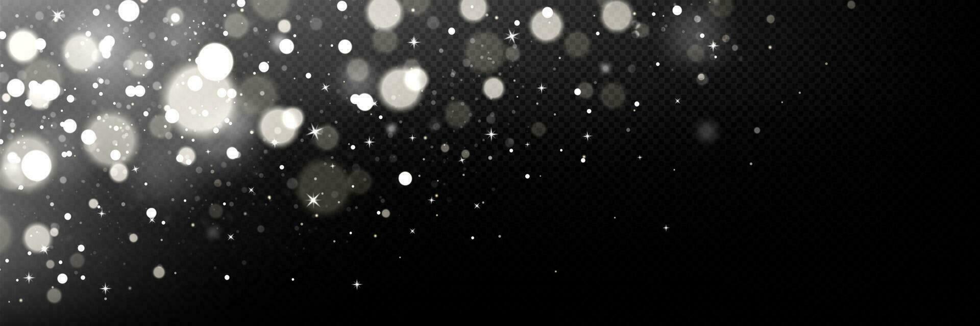Realistic white bokeh light effect vector
