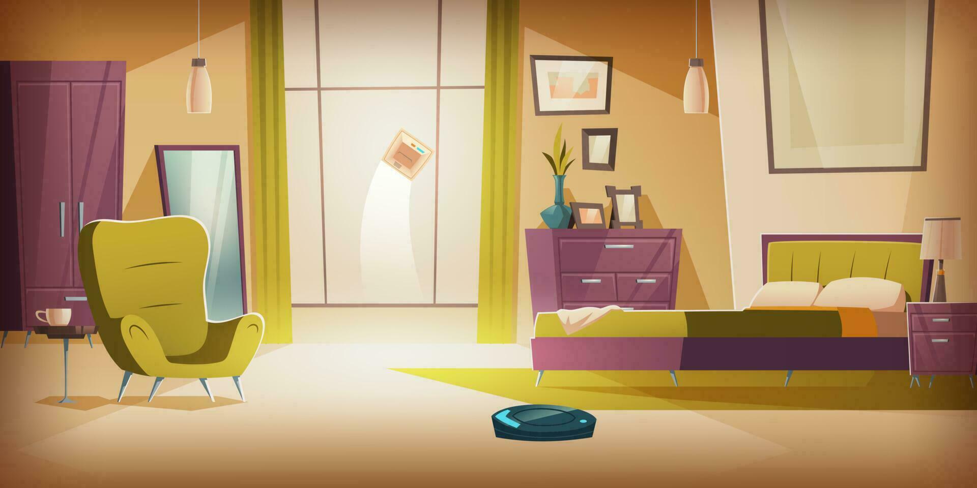 Automatic wireless vacuum and window cleaners vector