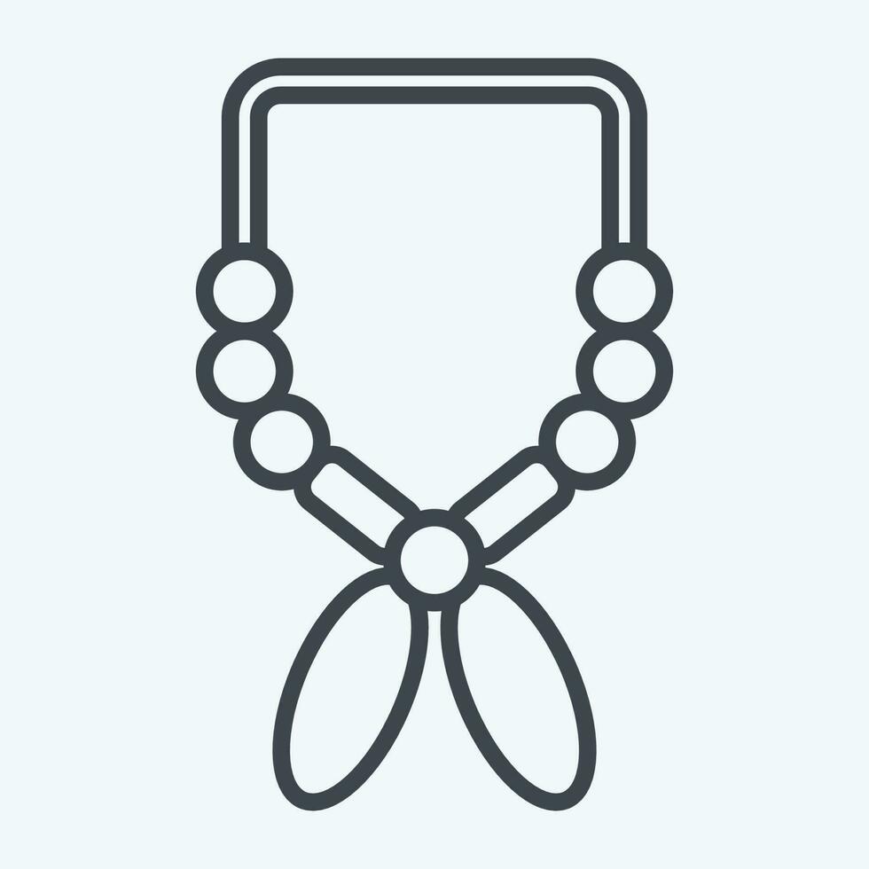 Icon Necklace. related to American Indigenous symbol. line style. simple design editable vector