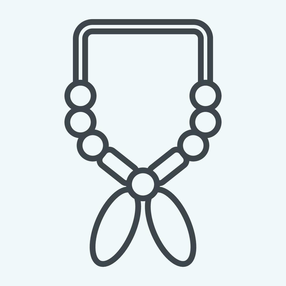 Icon Necklace. related to American Indigenous symbol. line style. simple design editable vector