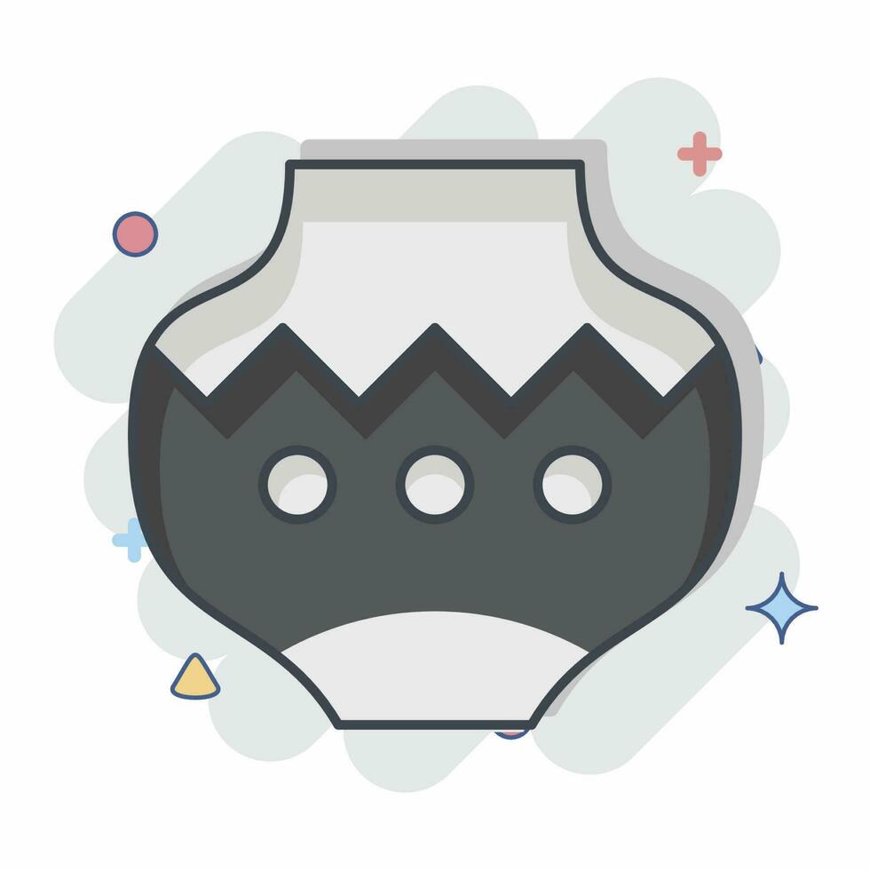 Icon Pot. related to American Indigenous symbol. comic style. simple design editable vector