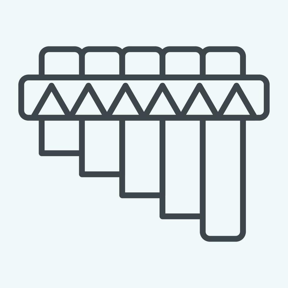 Icon Pan Flute. related to American Indigenous symbol. line style. simple design editable vector