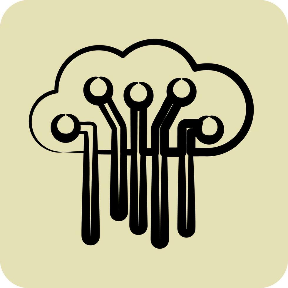 Icon Internet of Things. related to Machine Learning symbol. hand drawn style. simple design editable vector
