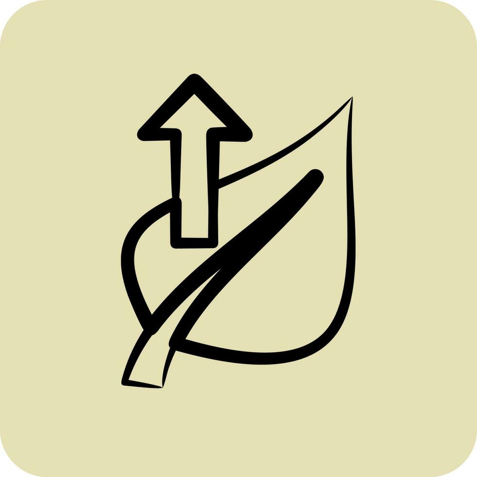 Icon Leaf 2. related to Flora symbol. hand drawn style. simple illustration. plant. Oak. leaf. rose vector