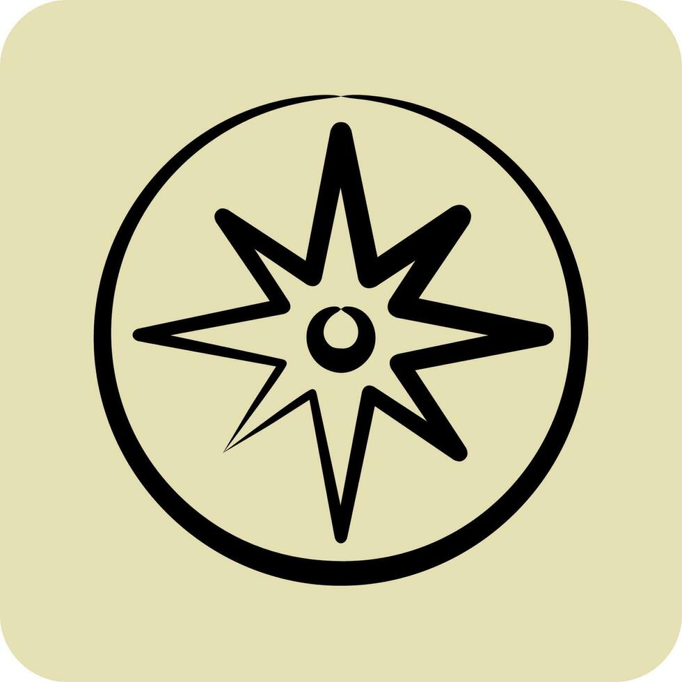 Icon Wind Rose. suitable for education symbol. hand drawn style. simple design editable. design template vector