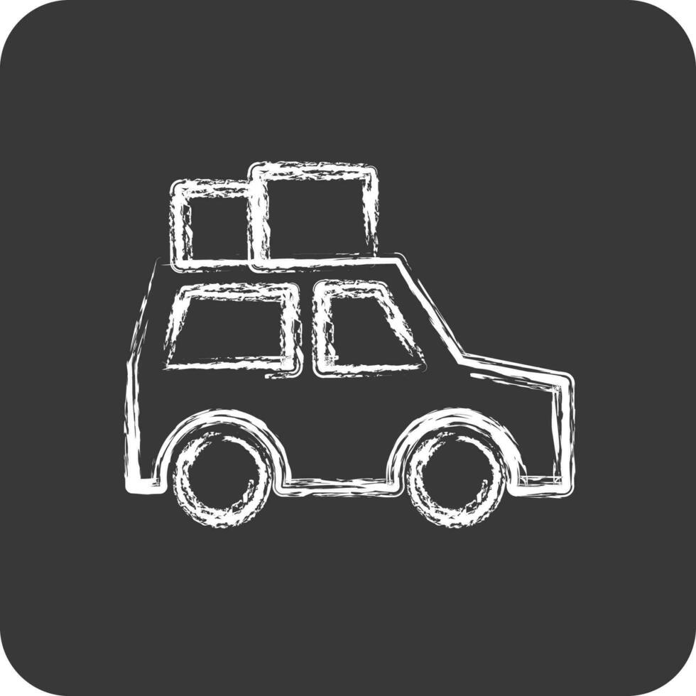 Icon Suv. suitable for education symbol. chalk Style. simple design editable. design template vector