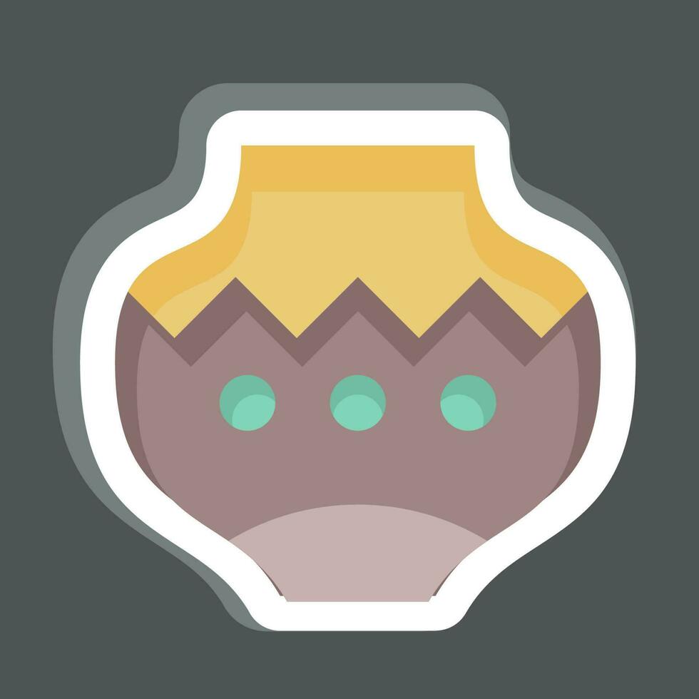 Sticker Pot. related to American Indigenous symbol. simple design editable vector