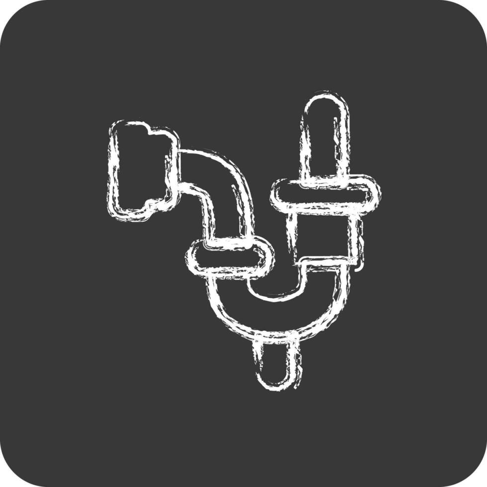 Icon Plumbing. suitable for building symbol. chalk Style. simple design editable. design template vector