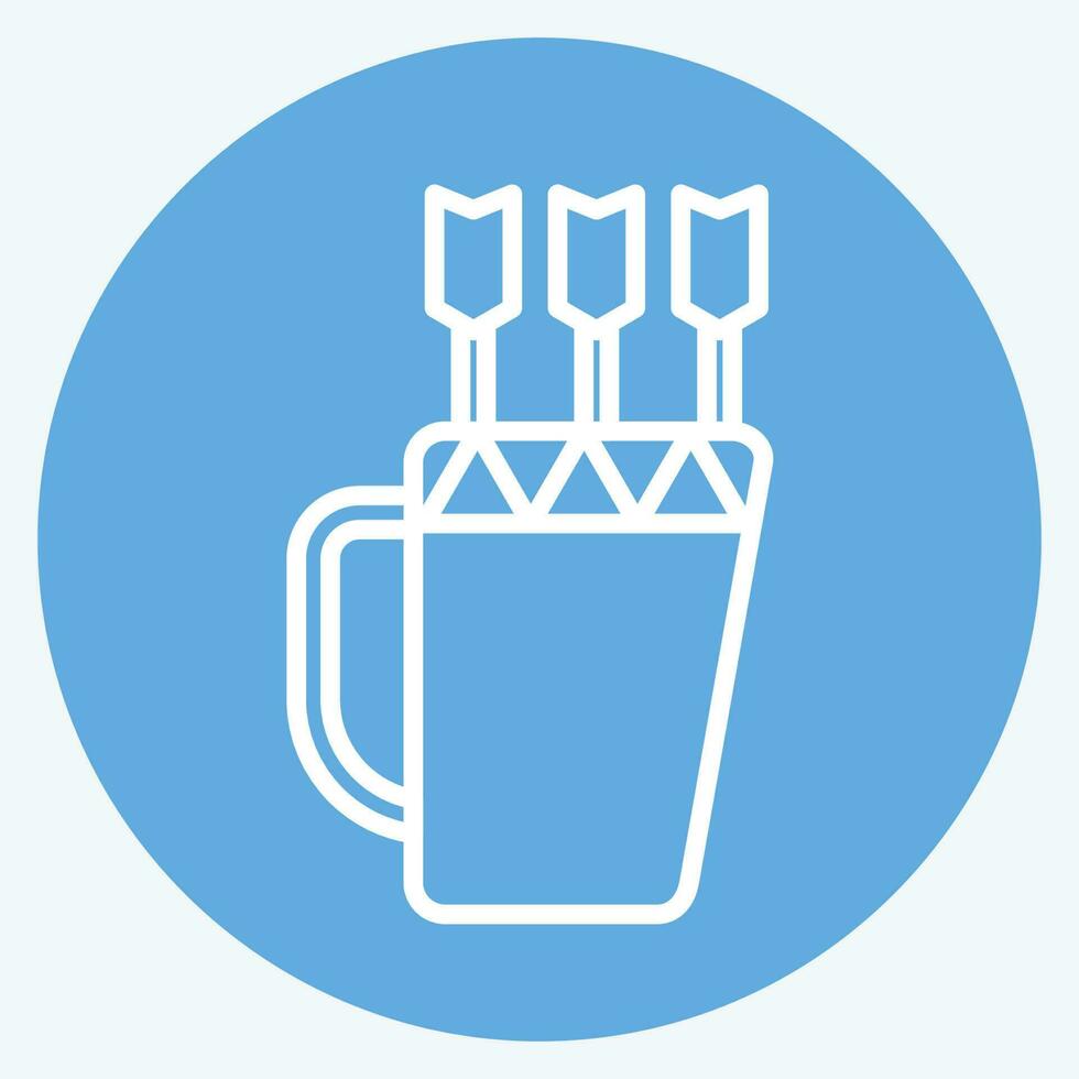 Icon Quiver. related to American Indigenous symbol. blue eyes style. simple design editable vector