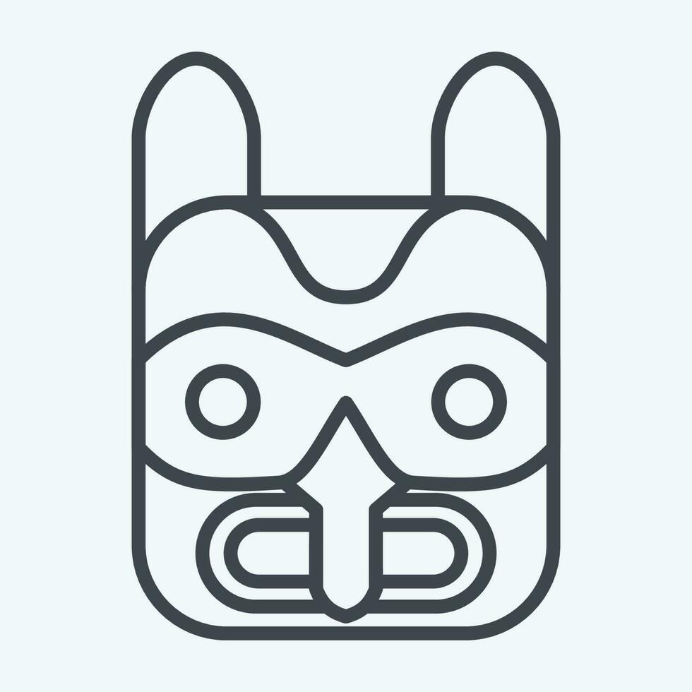 Icon Mask 2. related to American Indigenous symbol. line style. simple design editable vector