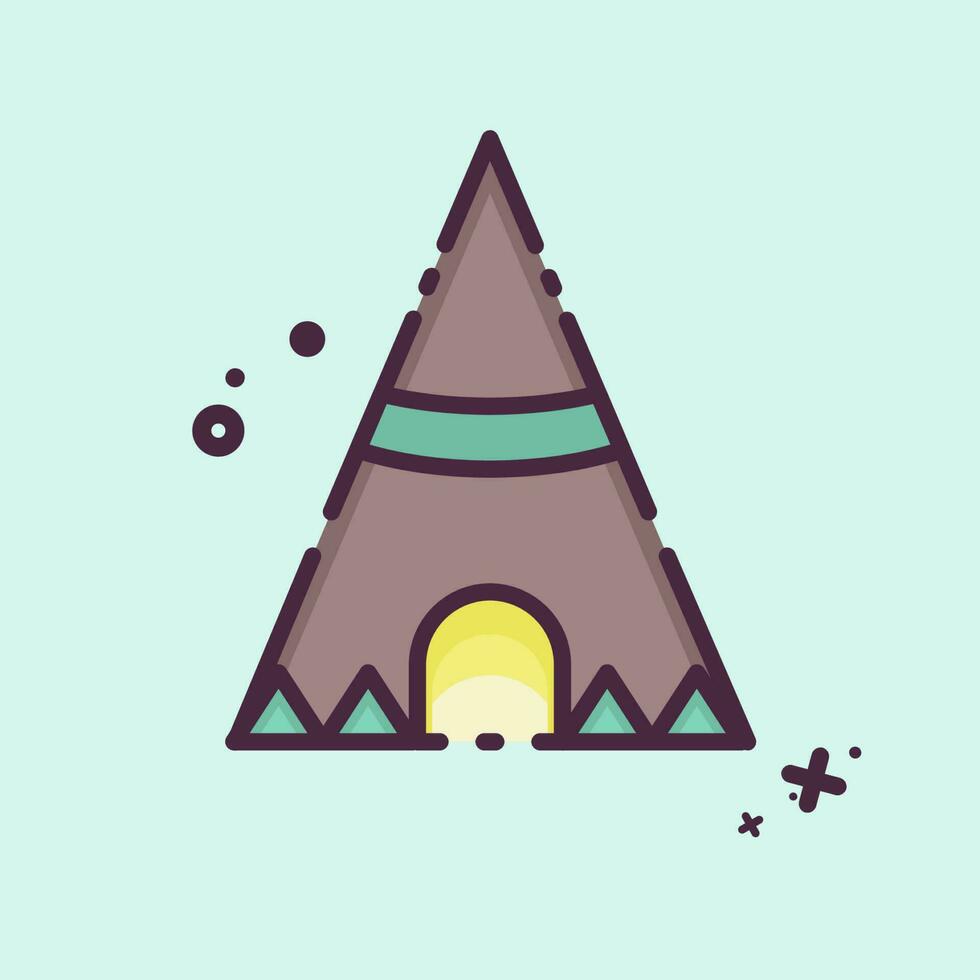 Icon Teepee. related to American Indigenous symbol. MBE style. simple design editable vector