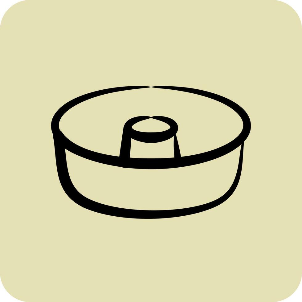 Icon Cake Mold. suitable for Bakery symbol. hand drawn style. simple design editable. design template vector