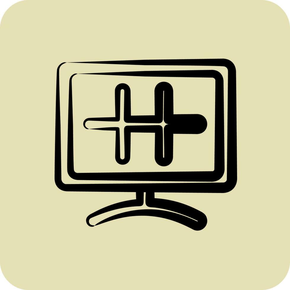 Icon Solar Energy. suitable for Ecology symbol. hand drawn style. simple design editable. design template vector